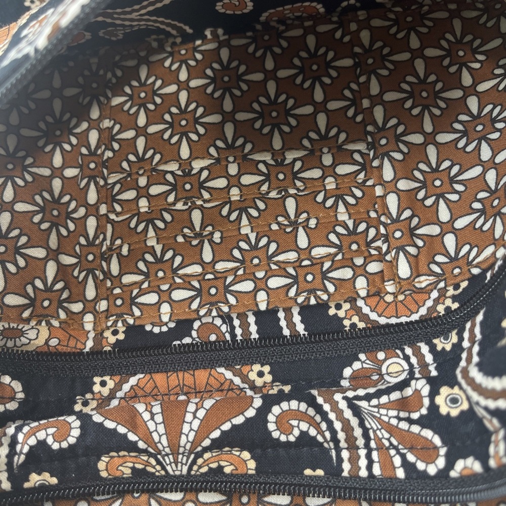 Vera Bradley Crossbody Paisley Caffe Latte Brown Black Bag Purse Flap Boho - Picture 4 of 13
